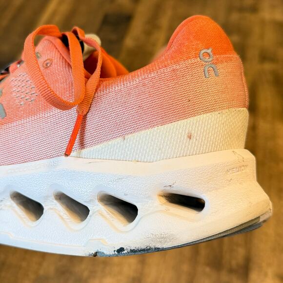 On Running Cloudsurfer Neutral Sneaker Shoe Cushion Flame Orange White Men 11.5 main image 5
